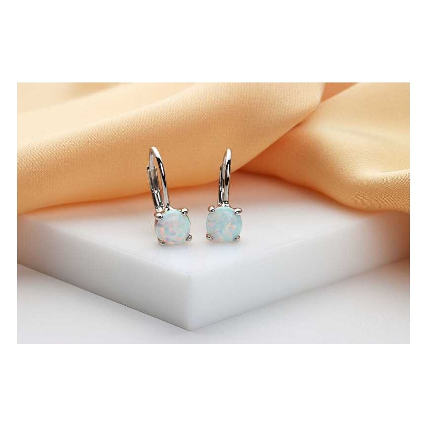 Brilio Silver Brilio Silver Silver earrings with synthetic opals EA935W – 2