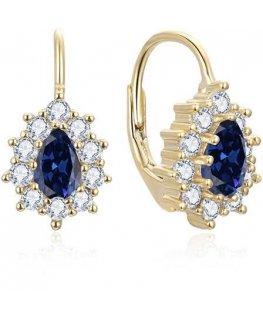 Bennett gold-plated earrings with blue zircons AGUC3298BL-GOLD