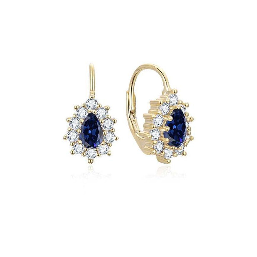 Bennett gold-plated earrings with blue zircons AGUC3298BL-GOLD