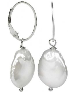 Jwl Luxury Pearls Silver earrings with white pearl right JL0154