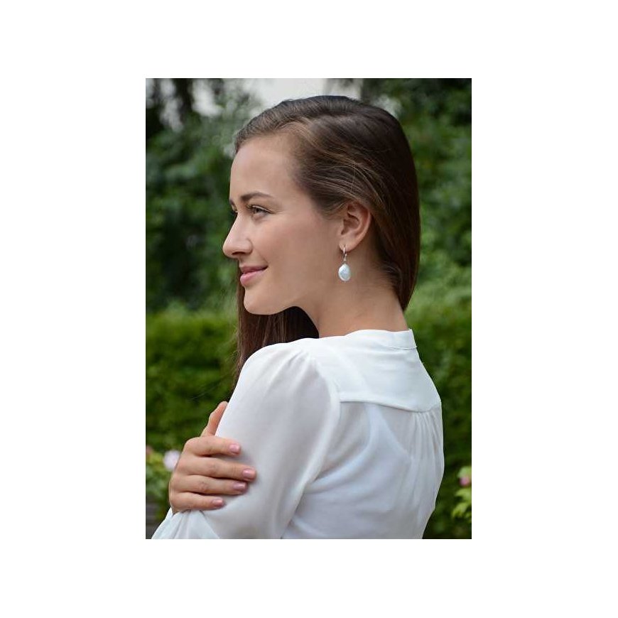 Jwl Luxury Pearls Silver earrings with white pearl right JL0154 – 2