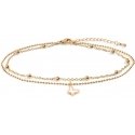 Troli Double gold-plated bracelet with bow tie Troli Double gold-plated bracelet with bow tie