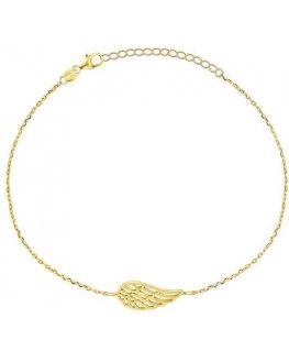 Brilio Silver Brilio Silver Delicate gold plated angel wing bracelet BRC129Y