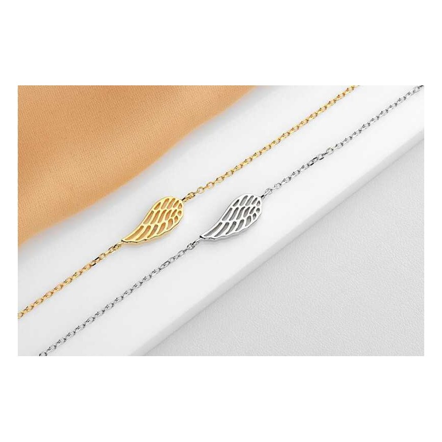 Brilio Silver Brilio Silver Delicate gold plated angel wing bracelet BRC129Y – 2