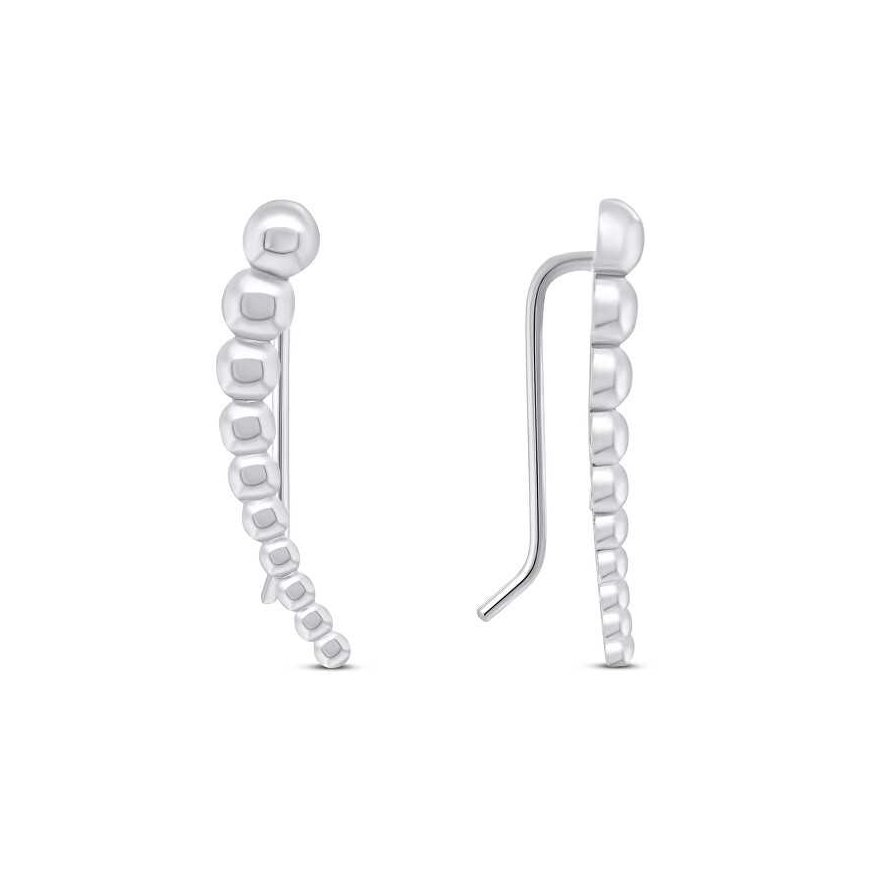 Brilio Silver Brilio Silver Minimalist Longitudinal Silver Earrings EA80W
