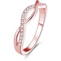 Beneto Rose gold plated silver ring with AGG191 crystals Beneto Rose gold plated silver ring with AGG191 crystals