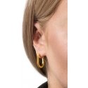 Troli Minimalist gold-plated oval steel earrings Troli Minimalist gold-plated oval steel earrings