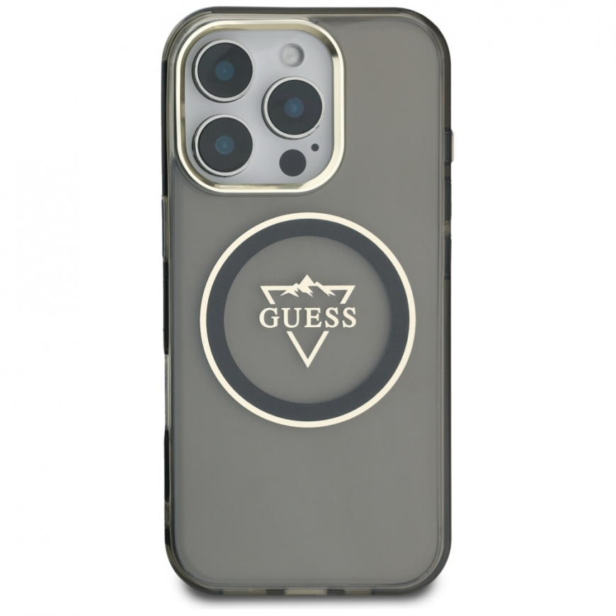 Case Guess IML Metal Mountain Logo MagSafe for iPhone 16 Pro Max black – 4