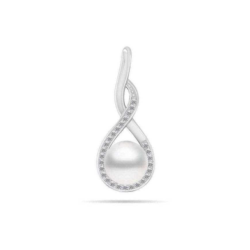 Brilio Silver Brilio Silver Elegant silver pendant with real pearl and zircons PT123W
