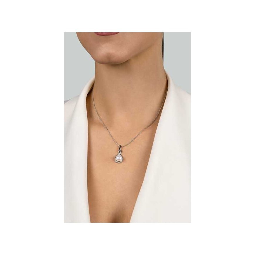 Brilio Silver Brilio Silver Elegant silver pendant with real pearl and zircons PT123W – 3