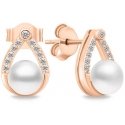 Brilio Silver Charming bronze earrings with pearls and zircons EA615R Brilio Silver Charming bronze earrings with pearls and zircons EA615R