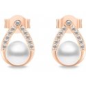 Brilio Silver Charming bronze earrings with pearls and zircons EA615R Brilio Silver Charming bronze earrings with pearls and zircons EA615R
