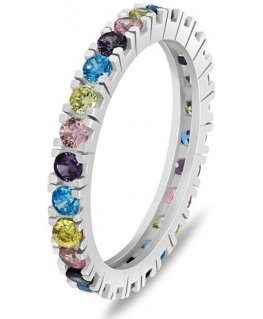 Brilio Silver Brilio Silver Playful silver ring with colored zircons RI116WRBW