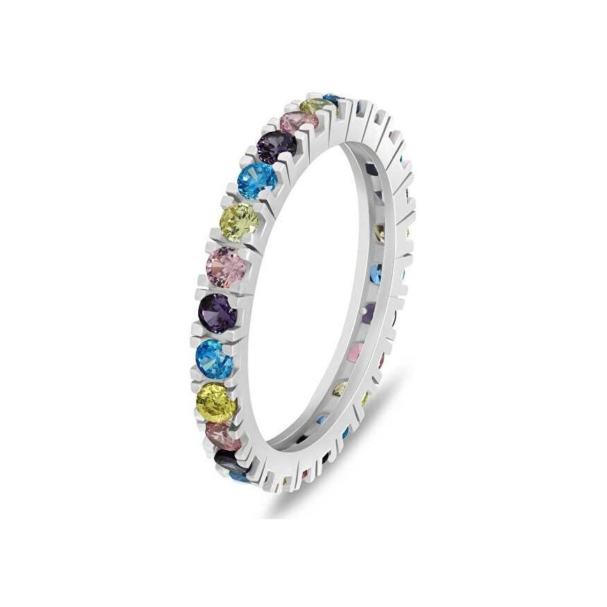 Brilio Silver Brilio Silver Playful silver ring with colored zircons RI116WRBW