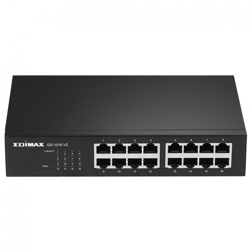 Edimax GS-1016 V2 tinklo komutatorius Valdomas Gigabit Ethernet (10/100/1000) Juoda