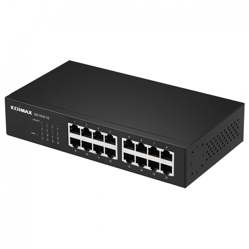 Edimax GS-1016 V2 tinklo komutatorius Valdomas Gigabit Ethernet (10/100/1000) Juoda – 2