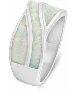 Brilio Silver Exclusive silver ring with white opal RI130W