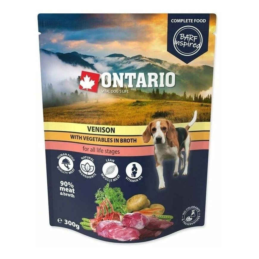 Canned food for dogs : Ontario Dog Venison with vegetables in br