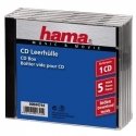 Hama CD Jewel Case Standard, Pack 5 C formos dėklas 1 diskai Juoda, Permatomas