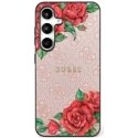 Dėklas Guess Leather 4G Flowers Print Metal Classic Logo MagSafe Samsung Galaxy S25 Ultra dėkals telefonui rožinės spalvos Dėklas Guess Leather 4G Flowers Print Metal Classic Logo MagSafe Samsung Galaxy S25 Ultra dėkals telefonui rožinės spalvos