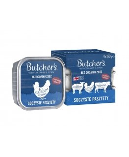 Butcher's Original mix smaków soczyste pasztety z wątróbką lub nerkami karma dla psa 4 x 150g