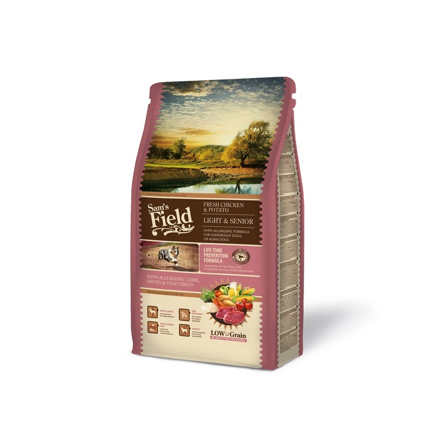 Dry food for dogs : Sams Field Lamb & Rice Light & Senior, 13 kg