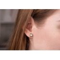 Troli Small gold-plated earrings with clear crystal Troli Small gold-plated earrings with clear crystal