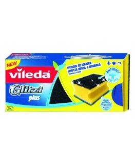 Vileda 139787 sieni Suorakulmainen Kuitu musta, Sininen, Keltainen 3 kpl