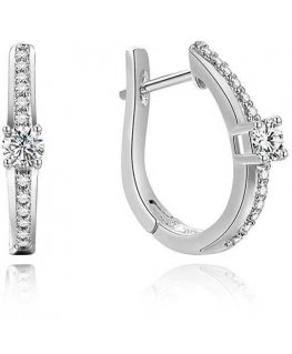 Beneto Round silver earrings AGUC185