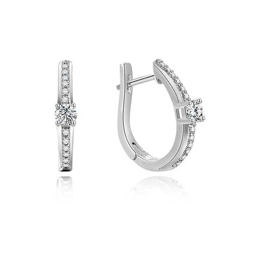 Beneto Round silver earrings AGUC185
