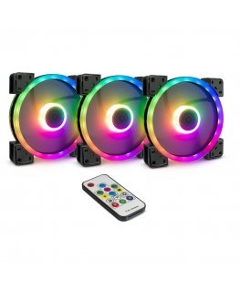 Inter-Tech Argus RGB-Fan Set RS-14 Computer case 14 cm Black