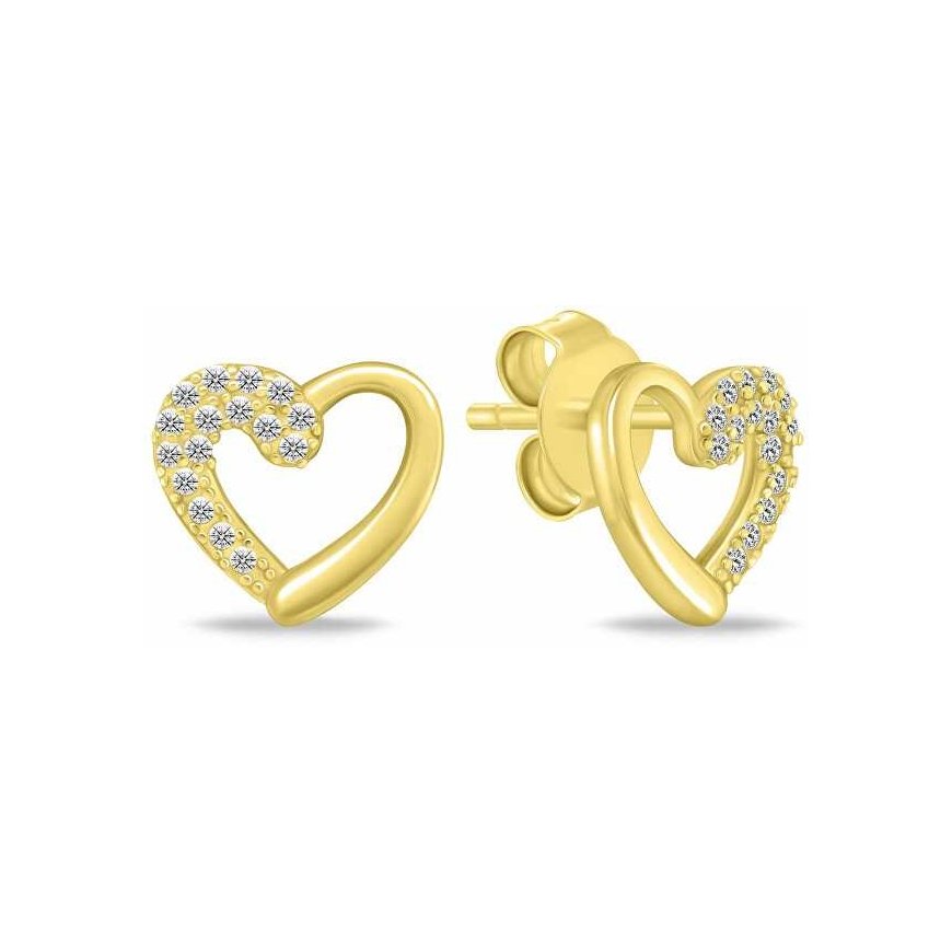 Brilio Silver Charming gold-plated jewelry set Hearts with zircons SET259Y (necklace, earrings) – 2
