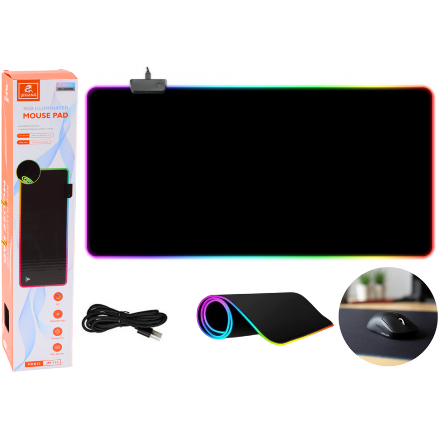 Lean Keyboard Hiirimatto LED-valolla 40x90cm
