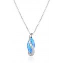 Beneto Silver necklace with synthetic opal AGS1324/47
