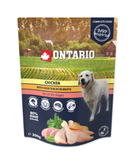 Canned dog food : Ontario Chicken with vegetables in broth, 300g