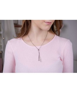 Troli Sliding steel necklace with triangles