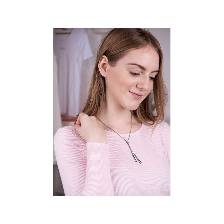 Troli Sliding steel necklace with triangles – 2