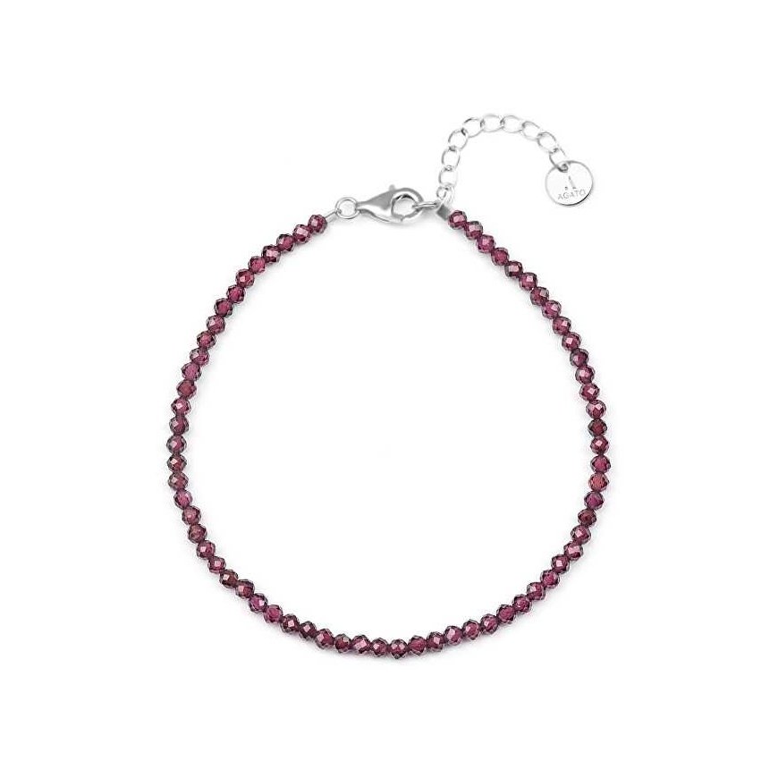 Agate Mineral Bracelet with Garnet POL-B11/21L