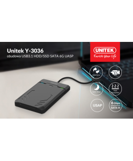 UNITEK HOUSING USB3.1 HDD / SSD SATA 6G UASP, Y-3036