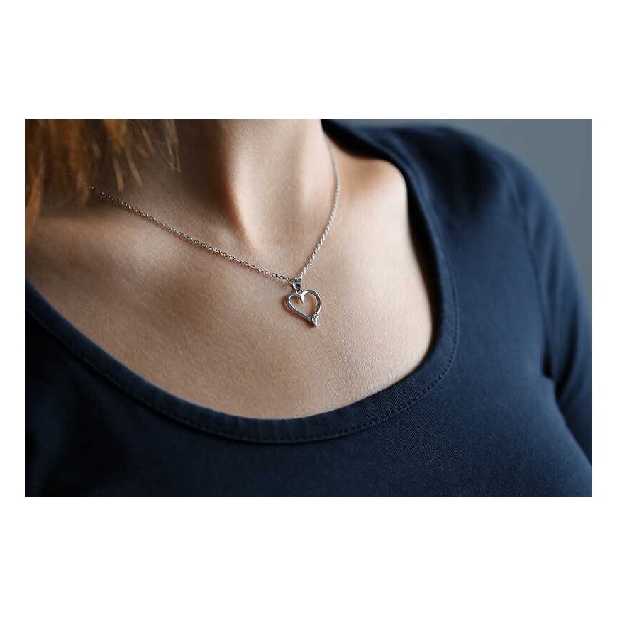 Beneto Gentle sidabrinis pakabukas Heart AGH634L – 2