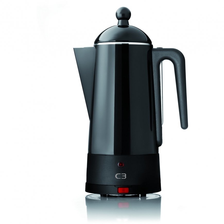 C3 Design Percolator 6 cup, black, Stainless Steel