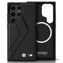 BMW Leather Oversized Stripes MagSafe Case for Samsung Galaxy S25 Ultra, black BMW Leather Oversized Stripes MagSafe Case for Samsung Galaxy S25 Ultra, black
