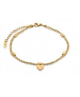 Troli Delicate gold-plated anklet with heart