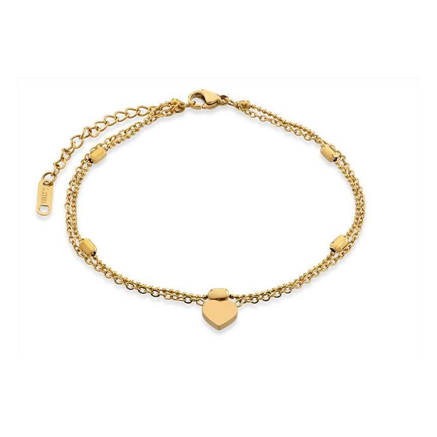 Troli Delicate gold-plated anklet with heart