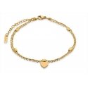 Troli Delicate gold-plated anklet with heart