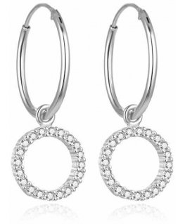 Beneto Stylish round sidabrinis earrings AGUC2060