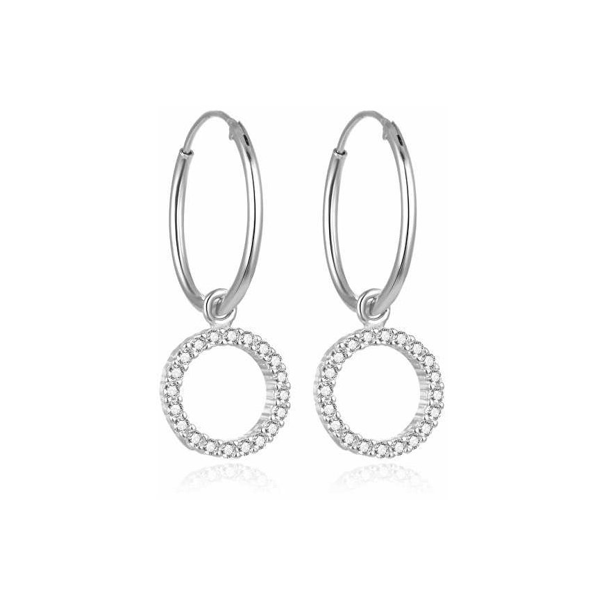 Beneto Stylish round sidabrinis earrings AGUC2060