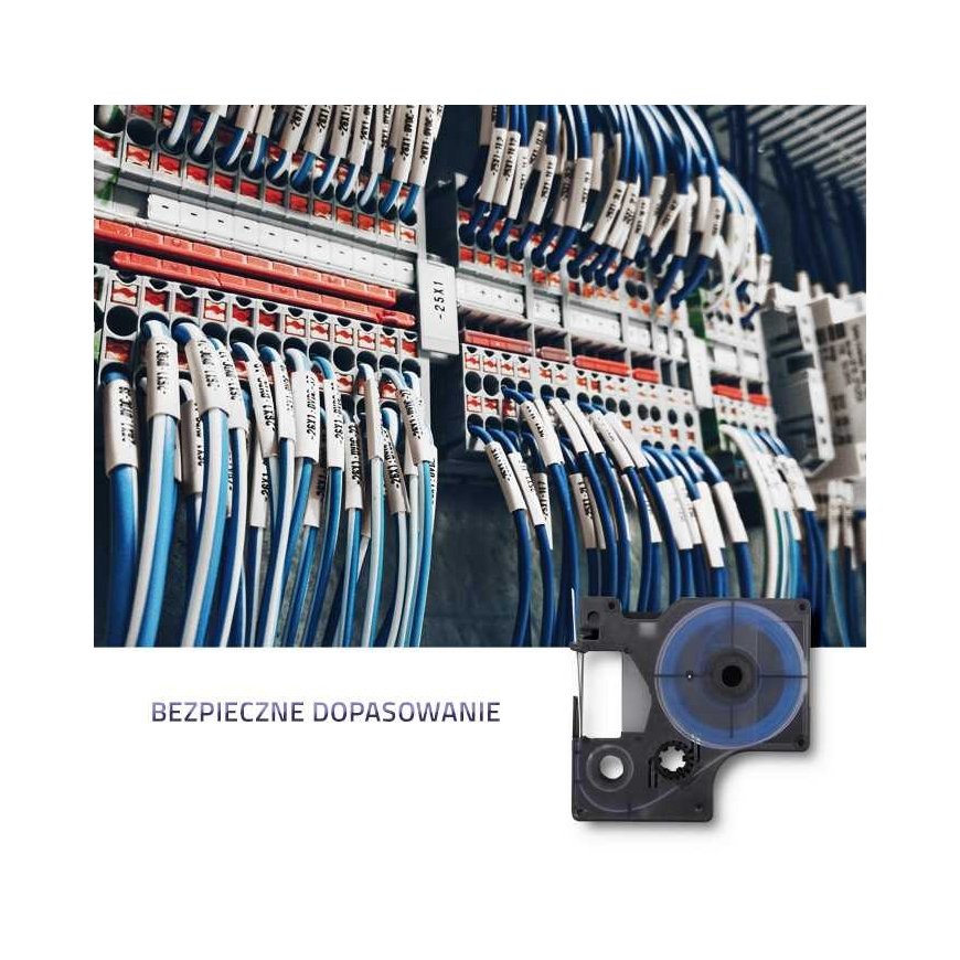 QOLTEC 50228 Kutisteputki DYMO D1/DM1:lle 9 mm x 1 5 m Valkoinen Musta – 3