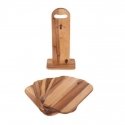 Cutting boards, on a stand, acacia, 6 pieces, "Kesper"