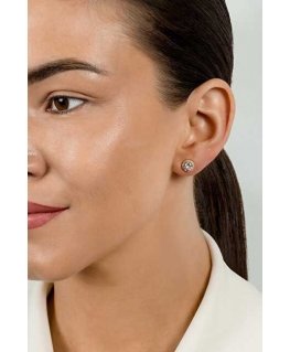 Brilio Silver Beautiful bronze earrings with zircons EA604R